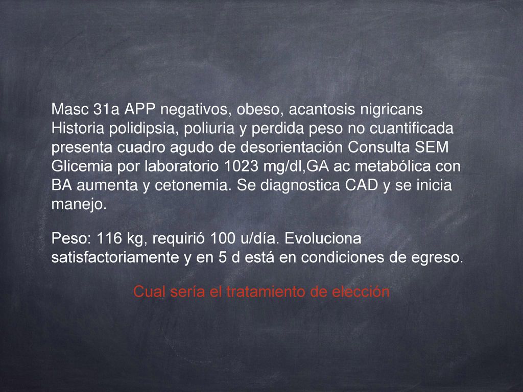 Acantosis nigricans perdida de peso poliuria